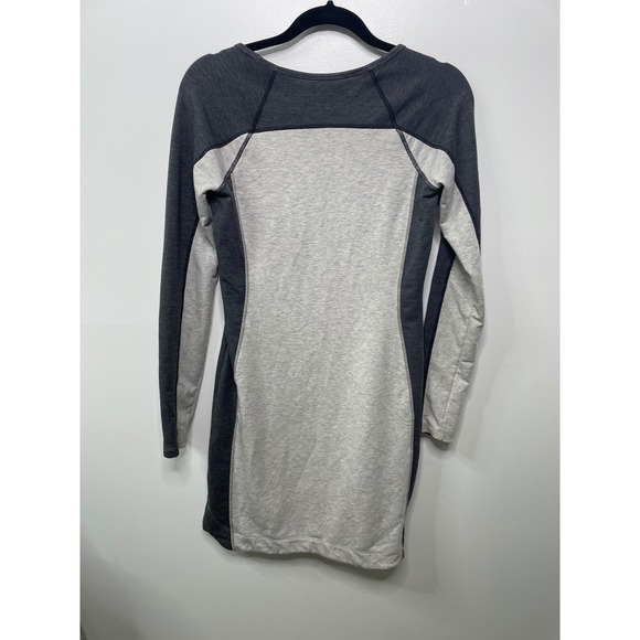 Athleta Colorblock Long Sleeve Shirt Dress Heather Gray Light Gray Bodycon XS - Picture 9 of 15